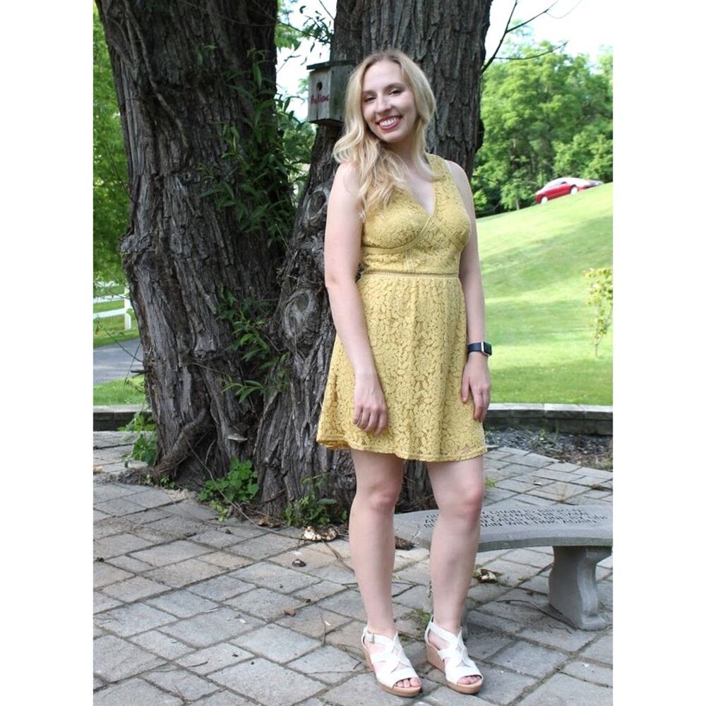 Yellow Altar'd State V-Neck Summer Dress